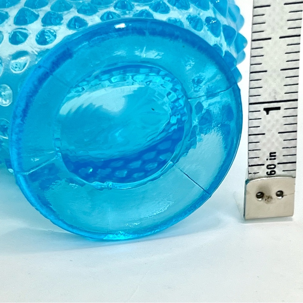Fenton Hobnail Glass Blue Vase Vintage Opalescent Glow - Picture 12 of 13